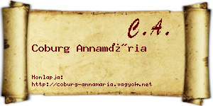Coburg Annamária névjegykártya